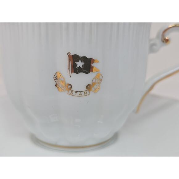 RMS Titanic Authentic Replica Coffee Tea Cup Saucer White Star Line White U297 - Picture 4 of 10